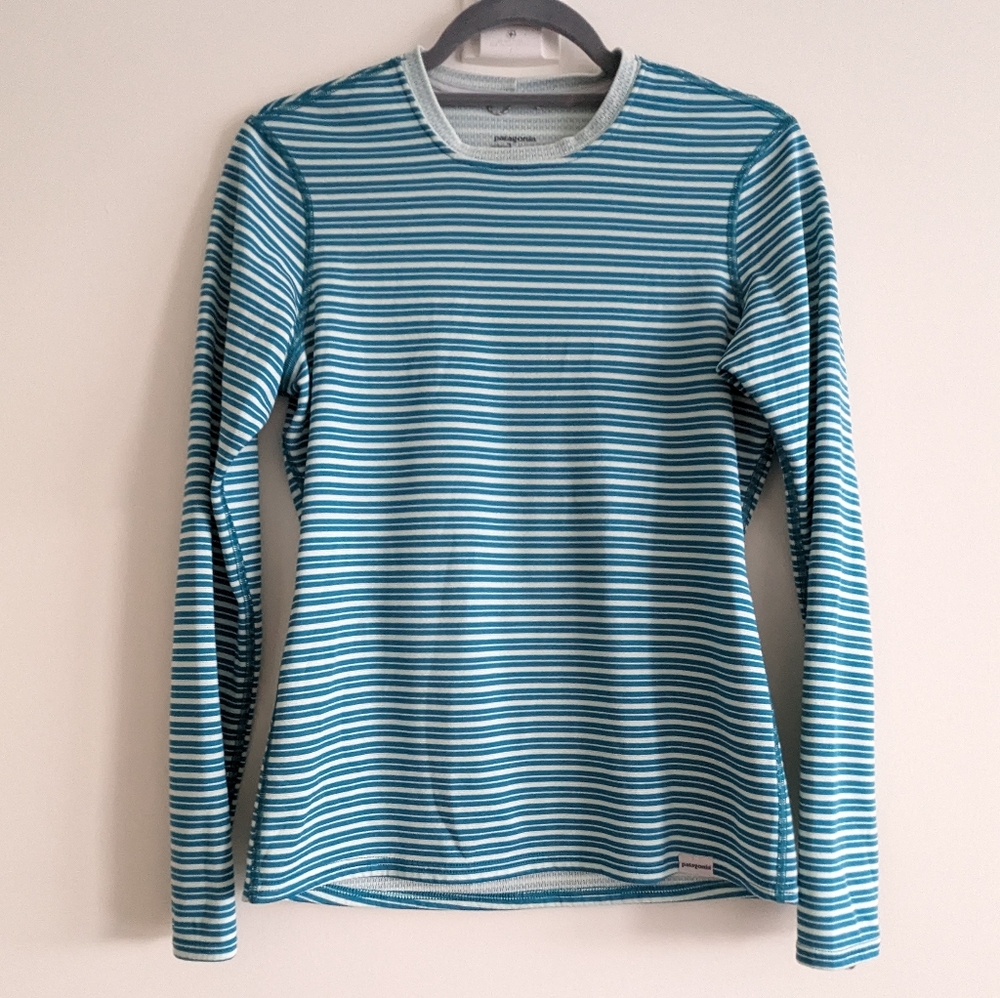 Patagonia Capilene® 3 Midweight Polartec Long Sleeve Striped Crew Baselayer